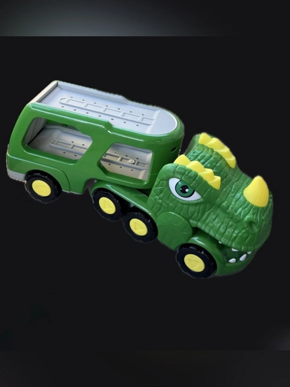 Green Dino Truck Toy Vehicle Cars Transport Trailer